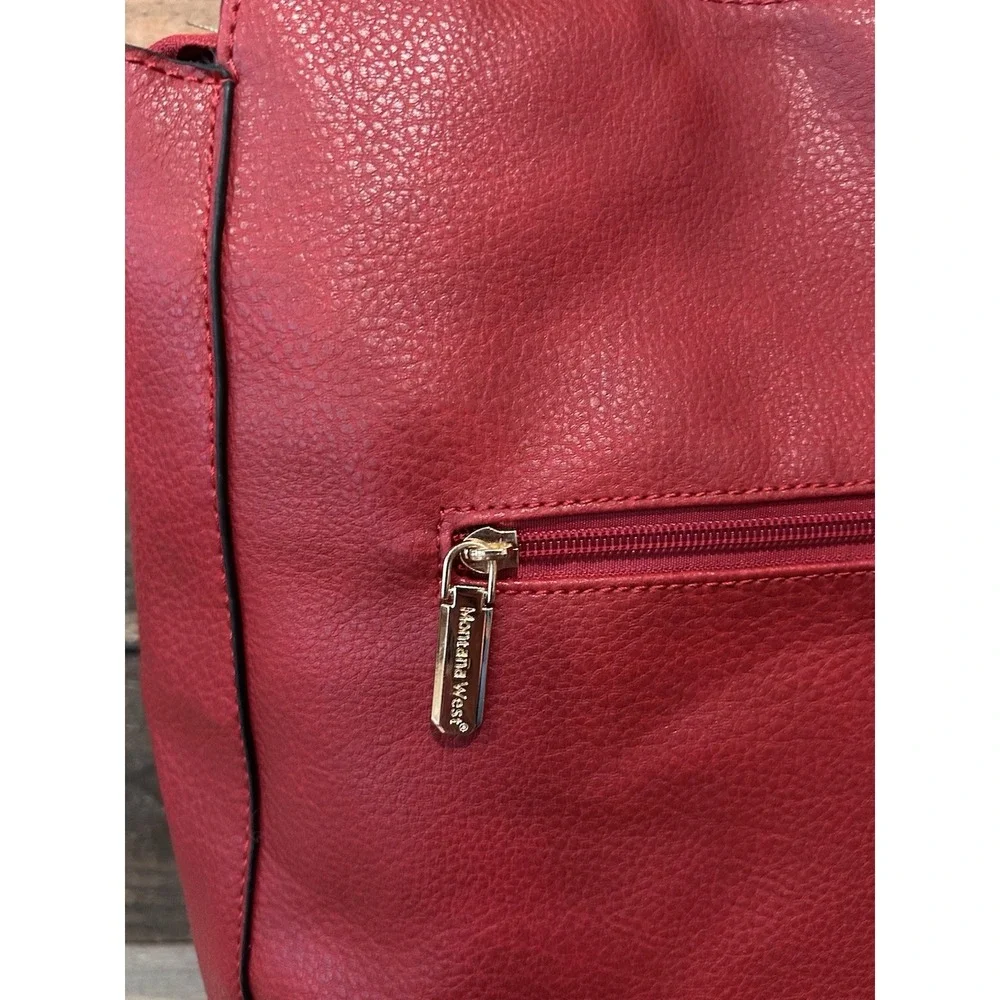 Montana West Select Vegan PU Leather Purse Bag Red w/ Gold Hardware Lightly Used